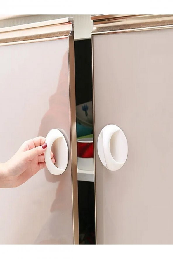 2 Adet Çok Amaçlı Kendinden Yapışkanlı Klozet Kapağı Çekmece Buzdolabı Tutacak Kulp Tutma Aparatı - 9
