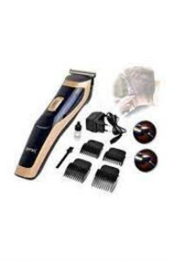 Profesyonel Şarjlı Çelik Bıçaklı Saç&Sakal Tıraş Makinesi 4 Farklı Kesim Tarağı ile Birlikte