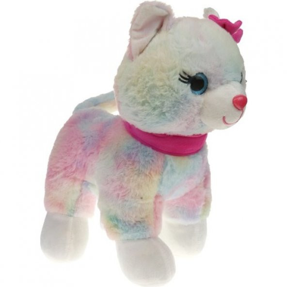 Peluş 30 cm Pembe Tokalı Kedi