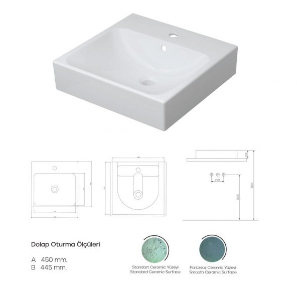 KAREN BANYO FLY  48*48CM LAVABO - 2