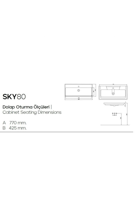 KAREN BANYO SKY 80 CM LAVABO - 4