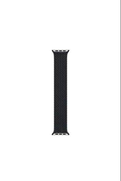 Apple Watch 7 41 MM Tek Parça SMALL Hasır Kordon Kömür