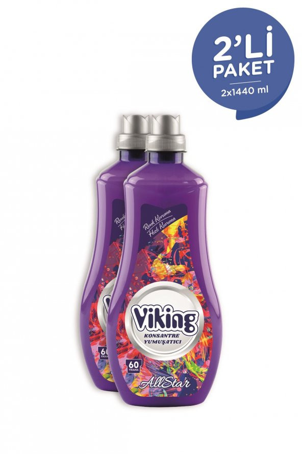 Konsantre Çamaşır Yumuşatıcısı Allstar 1440 ml 2 Adet