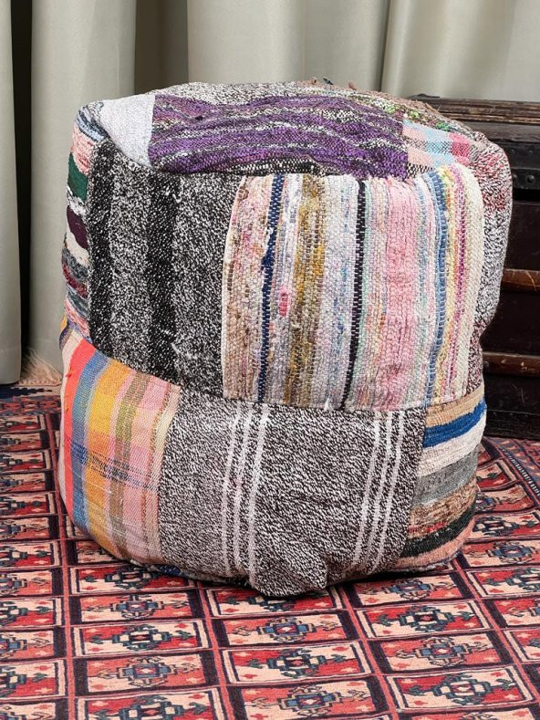NOSTALJİK KİLİM PUF ÖLÇÜ ÇAP 45 CM YÜKSEKLİK 42 CM Z-OZ01-AOA-B0846-046-0 - 6
