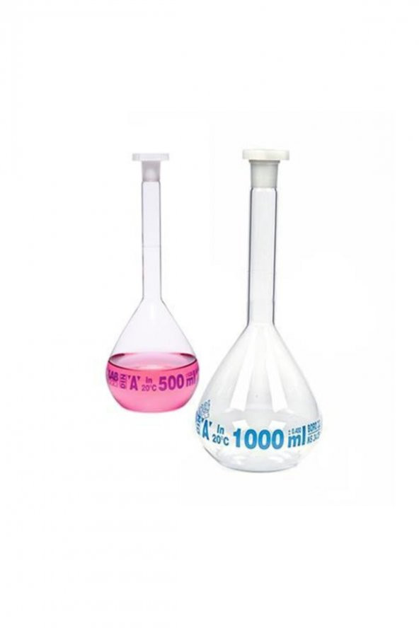 Balon Joje - Standart - Şeffaf - A Kalite - Grup Sertifikalı - Mavi Skala - 500 ml - Ns 19/26 - 1