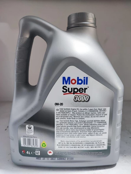 MOBİL SÜPER 3000 0W-20 TAM SENTETİK MOTOR YAĞI 4 Litre - 2