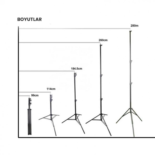 Gdx LS-288 Plus Yaylı Kalın Işık Ayağı (280 CM) - 2
