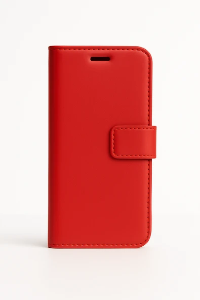 Xiaomi Redmi Note 8 Pro Cüzdanlı-Standlı-Kapaklı Kılıf Kırmızı