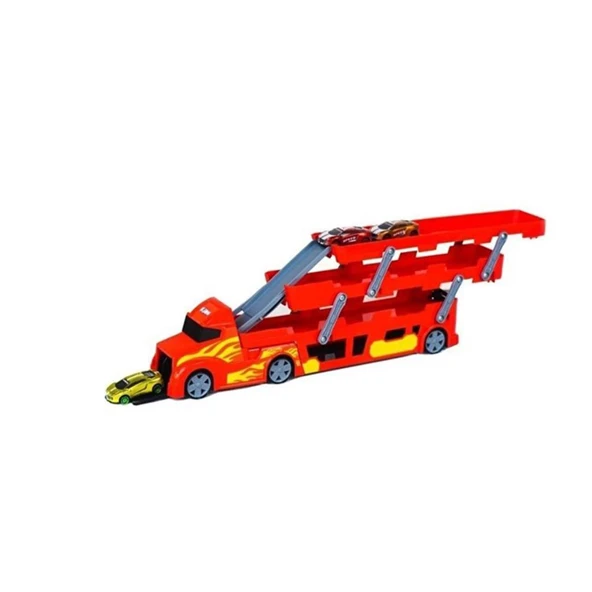 King Toys 3 Katlı 37 Araç Kapasiteli Yarış Parkurlu Taşıyıcı Tır Kırmızı - 3