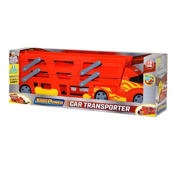 King Toys 3 Katlı 37 Araç Kapasiteli Yarış Parkurlu Taşıyıcı Tır Kırmızı