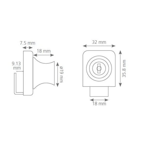 Cam Kapak Kilidi Tek Cam Siyah - 2
