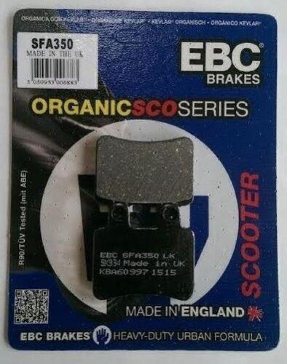 Ebc Sfa350 2007-2009 Derbi GP1 250 Uyumlu Arka Fren Balatası Organik Balata
