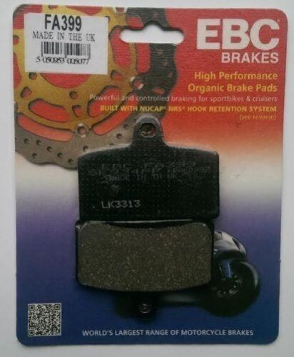 Ebc Fa399 2004-2007 Derbi GPR 125 R Uyumlu Ön Fren Balatası Organik Balata