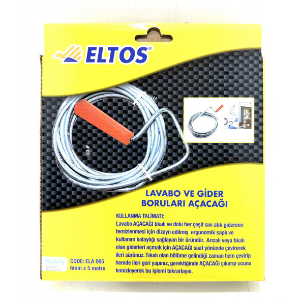 Eltos Banyo Lavabo Açma Teli Gider Açıcı Çelik Susta 5 Metre - 2