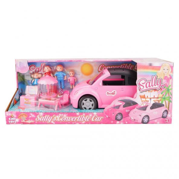 King Toys Sally Ailece Kampta ve Üstü Açılabilen Pembe Araba