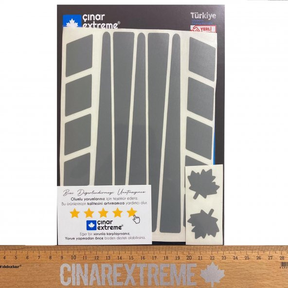 Şerit Tasarımlı Taş Grisi Motosiklet Kask Sticker Çınar Extreme - 4