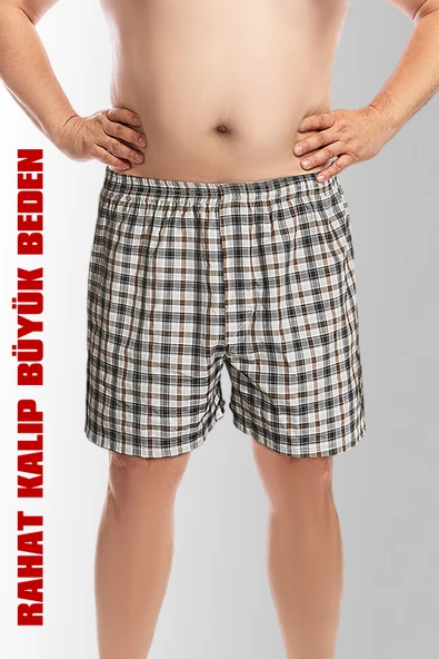 DoReMi Büyük Beden – Rahat Kalıp Pamuklu Klasik Erkek Poplin Boxer - 7