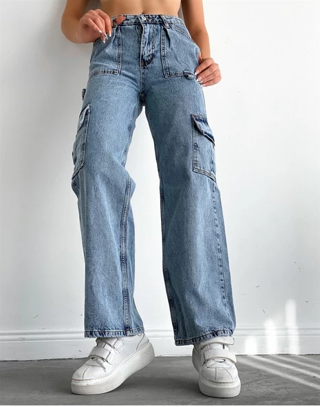 Kargo Cepli Bol Paça Kot pantolon 19994 - 2