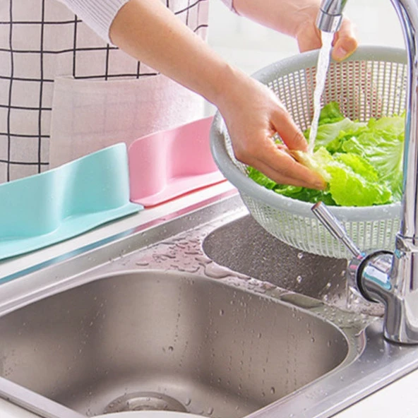 nefertiya Vantuzlu Kauçuk Sıvı Su Sızdırmaz İzalasyon Mutfak Banyo Duş Bariyeri Lavabo Kenar Tutucu Set