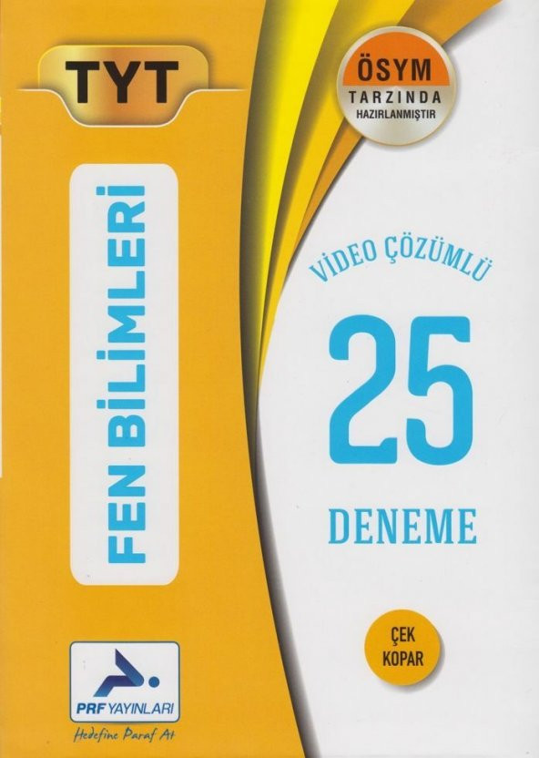 PRF Yayınları TYT Fen Bilimleri Video Çözümlü 25 Deneme