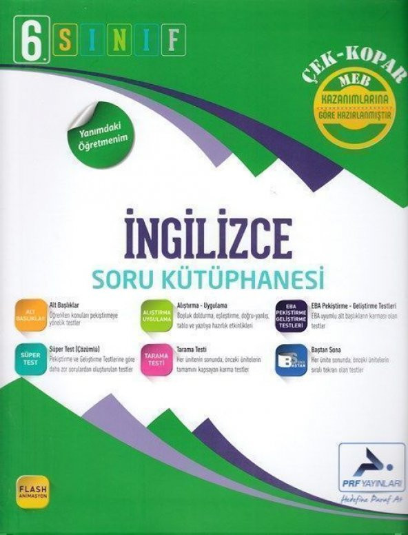 PRF Yayınları 6. Sınıf İngilizce Soru Kütüphanesi