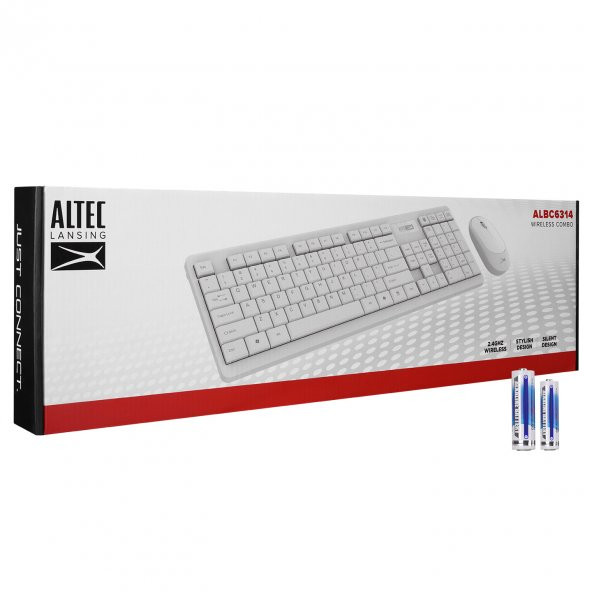 Altec Lansing ALBC6314 Beyaz 2.4GHz 1200DPI Türkçe Q Kablosuz Klavye + Mouse Set Kablosuz Set - 2