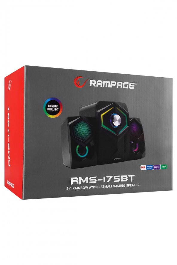 Rms-175bt 2+1 Bluetooth+usb-tf-fm Speaker Oyuncu Hoparlörü Pc-ps4-nintendo-x-box-laptop 10w - 4