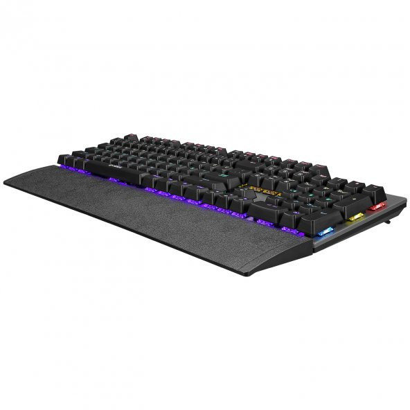 Everest MK7 Gri USB Bilek Destekli Mekanik Klavye Q Blue Switch Gaming Oyuncu Klavyesi - Resim 5