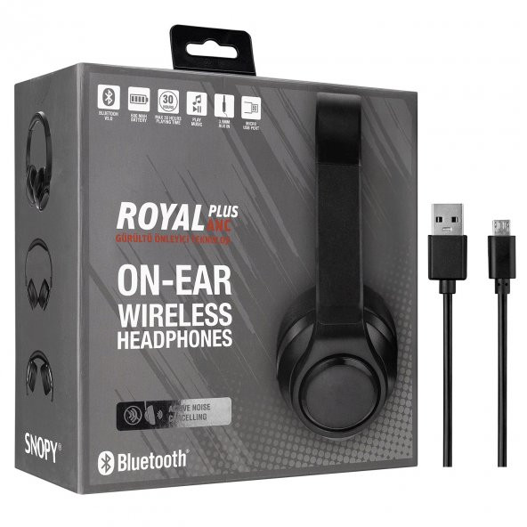 Snopy ROYAL PLUS ANC Özellik Bluetooth Kulaklık Gürültü Engelleme Mikrofonlu 3,5 Jack Bütün Cihazlar - 2