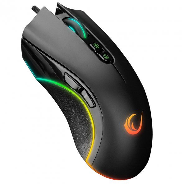 Rampage PHOENIX 7 Tuşlu RGB Mouse 7200DPI Gaming Mouse Oyuncu Mouse Örgü Kablo Makrolu Mouse