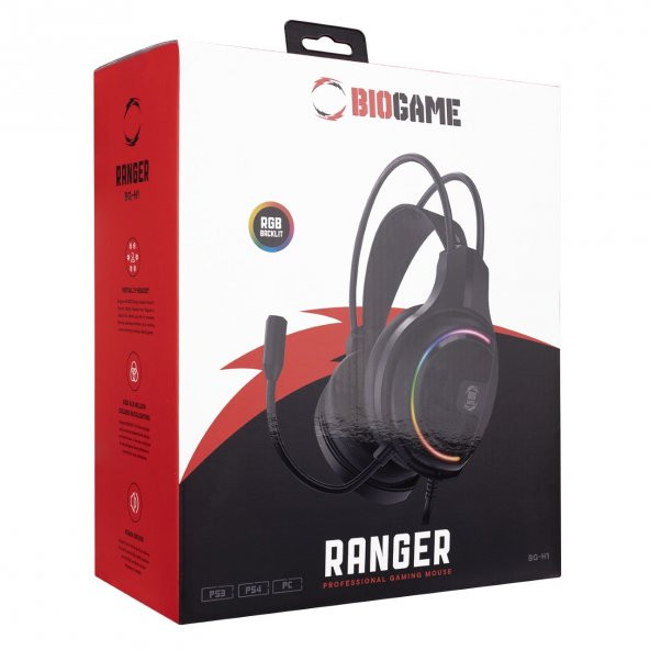 Biogame BG-H1 Ranger 7.1 Usb RGB Gaming Oyuncu Kulaklık PC-PS3-PS4 - 5