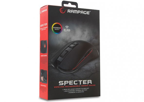 Rampage SMX-R20 SPECTER Kablosuz  Gökkuşağı  Şarjlı Gaming  Mouse DRAG CLİCK Mouse - 7