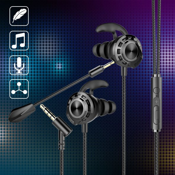 Rampage RM-K36 PROUD 3,5mm Gaming Kulak İçi Kulaklık 2Lİ HD MİKROFON ÖZELLİĞİ - 5