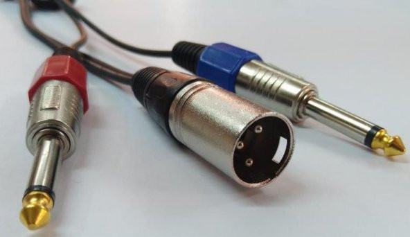 XLR Erkek to 2x 6.3 mm Mono Erkek Kablo 5 Metre ürün görseli 1