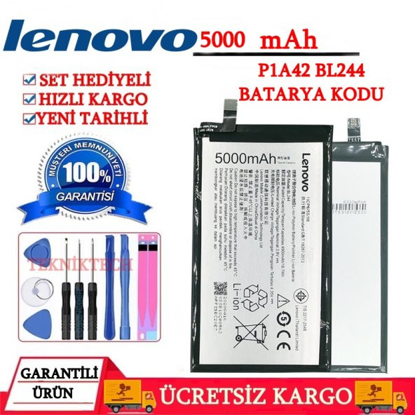 LENOVO VİBE P1 PRO P1A41 PİL BATARYA BL244 BATARYA PİL KODU  GARANTİLİ ÜRÜN - 1
