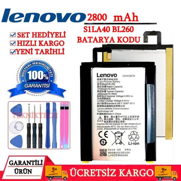 LENOVO VİBE S1 LİTE ORJİNAL PİL BATARYA S1LA40 BATARYA KODU YENİ TARİHLİ - 1