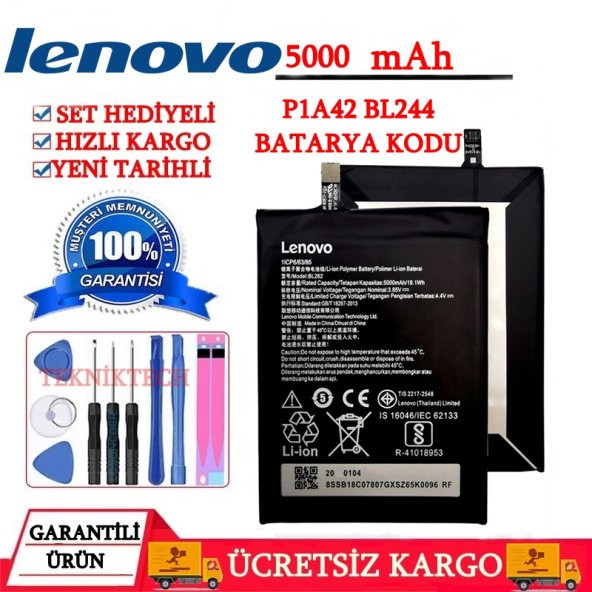 LENOVO VİBE P2 ORJİNAL P2A42 PİL BATARYA BL262 BATARYA KODU YENİ TARİHLİ - 1
