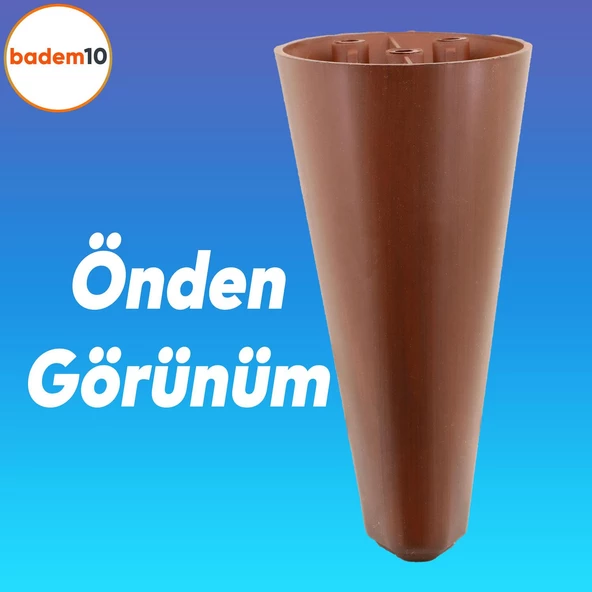 Napoli Lüks Mobilya Kanepe Tv Ünitesi Koltuk Ayağı 14 Cm Kahverengi Ahşap Desenli Baza Ayakları - 5