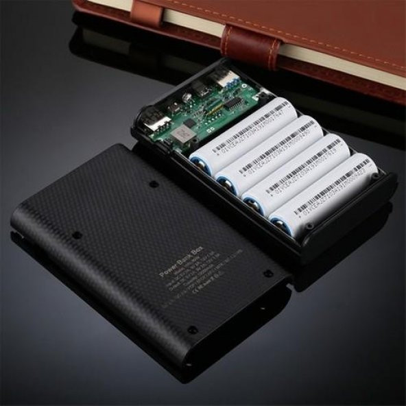 Polham 4 Pil Girişli Taşınabilir Pil Şarj Cihazı ve Powerbank Kutusu, Led Işıklı Hızlı Pil Şarj Aleti - 2