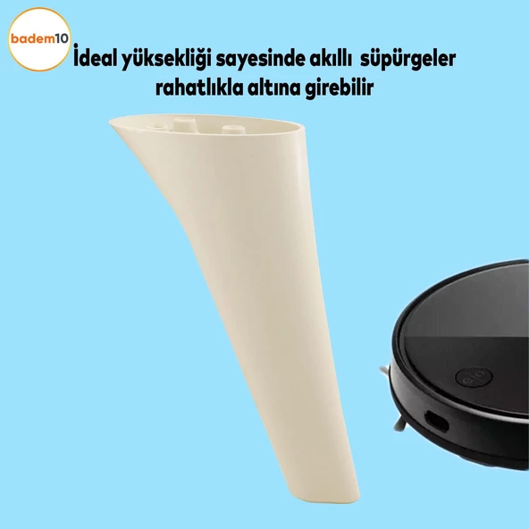 Napoli Lüks Mobilya Kanepe Tv Ünitesi Koltuk Ayağı 18 Cm Krem Konsol Ayakları - 2