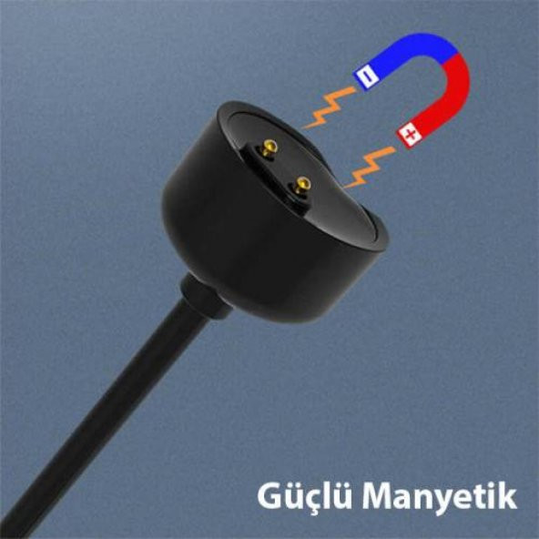 Polham Güçlü Manyetik 50cm Xiaomi Mi Band 6 USB Şarj Kablosu - 4