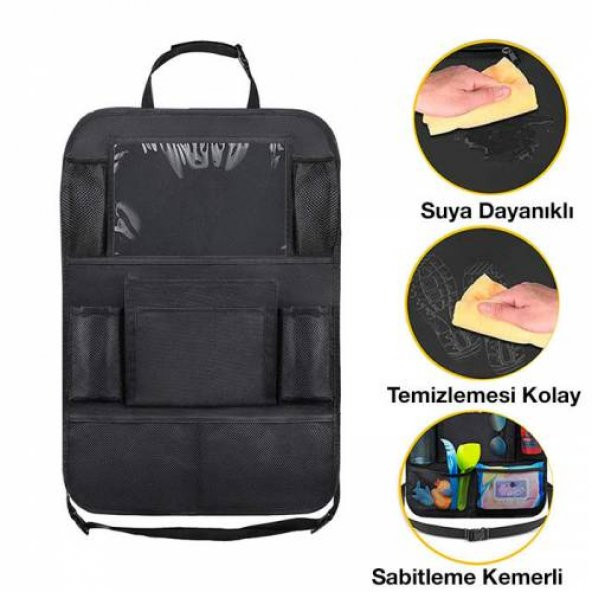 Polham 8 Bölmeli Araç Koltuk Arkası Organizer Araba Koltuk Arkası Eşya Düzenleyici Organizer - 2