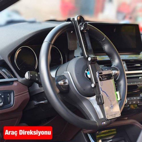 Polham Klipsli Dikiz Aynası Güneşlik İçin Universal Araç İçi Telefon Tutucu Mutak Masası Standı - 4
