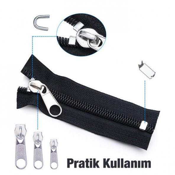 Polham 85 Parça Fermuar Onarım Seti, Pantolon, Çanta, Çadır, Valiz, Bavul, Mont, Fermuar Tamir Seti - 4