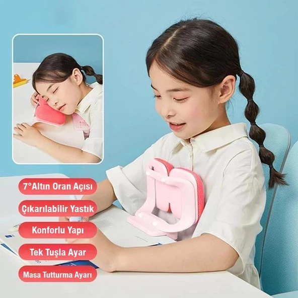 Polham Çocuklar İçin Yükseklik Ayarlı Duruş Düzeltici Masa Standı, Yastıklı Anti-Kambur, Anti-Miyop - 2