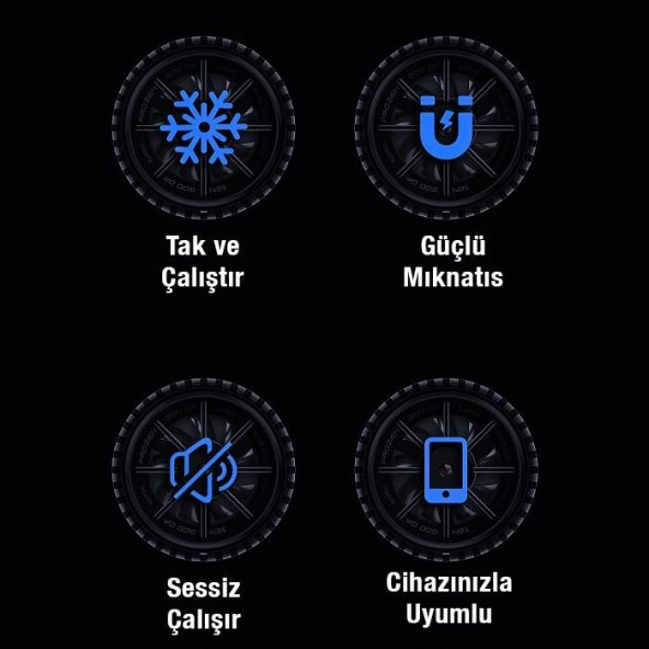Polham Telefon, Tablet İçin Radyatörlü Telefon Soğutucu Fanı, Manyetik Magsafe Uym Kasırga Soğutucu - Resim 3