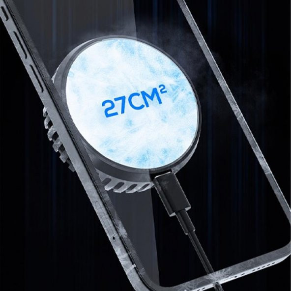 Polham Telefon, Tablet İçin Radyatörlü Telefon Soğutucu Fanı, Manyetik Magsafe Uym Kasırga Soğutucu - Resim 4