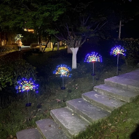 Polham 90CM Güneş Enerjili Havai Fişek Temalı Işık Bahçe,Balkon, Cafe, Restorant İçin Dekoratif Işık - 2