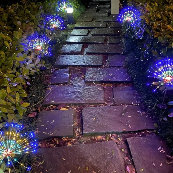 Polham 90CM Güneş Enerjili Havai Fişek Temalı Işık Bahçe,Balkon, Cafe, Restorant İçin Dekoratif Işık - 4