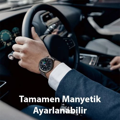 Polham Çelik Milano Loop Samsung Galaxy Watch 22MM ve Huawei GT2-GT3- Magic 2 46MM için Kordon Kayış - 7